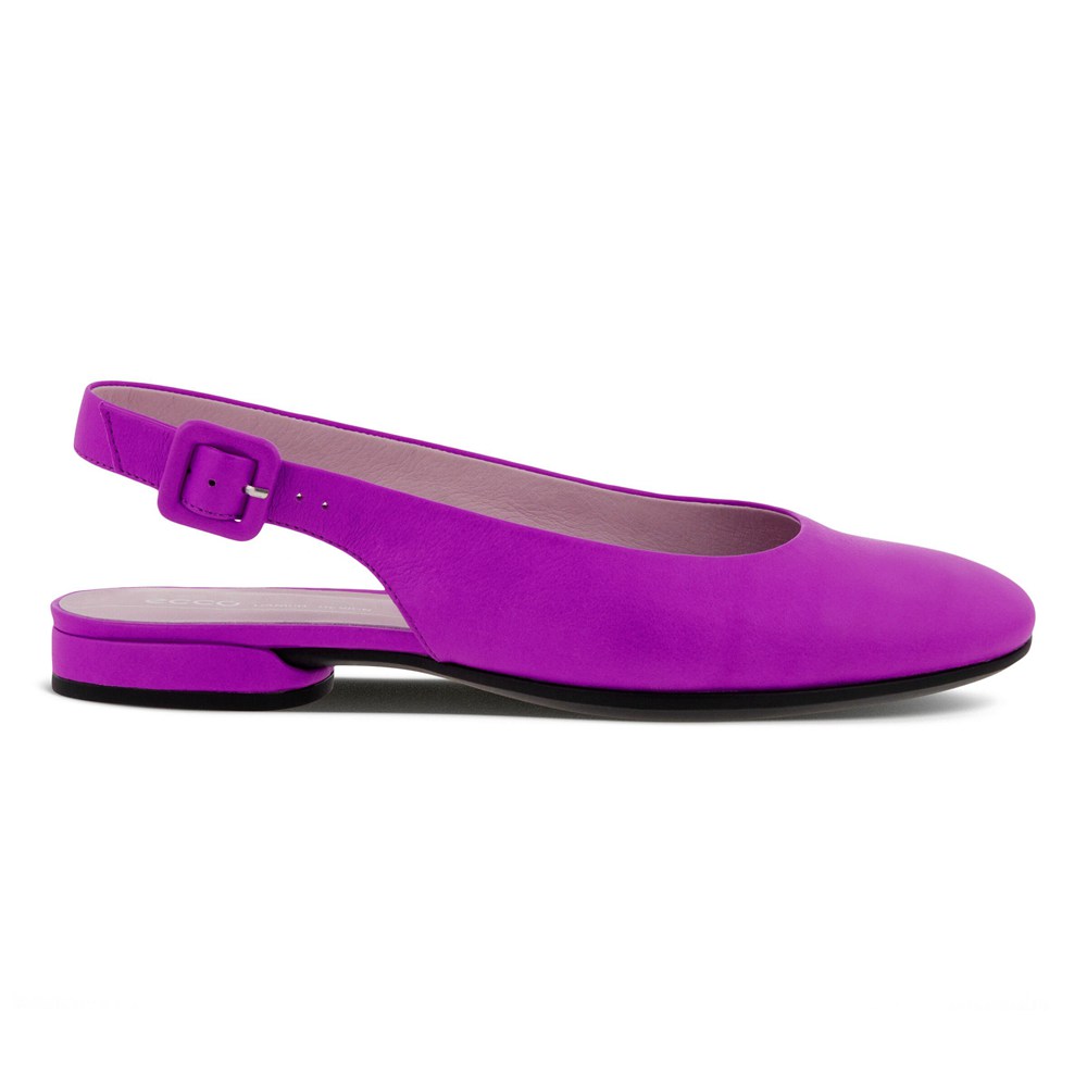 ECCO Womens Dress Shoes Purple - Anal Sling-Back Flats - PYU-681507